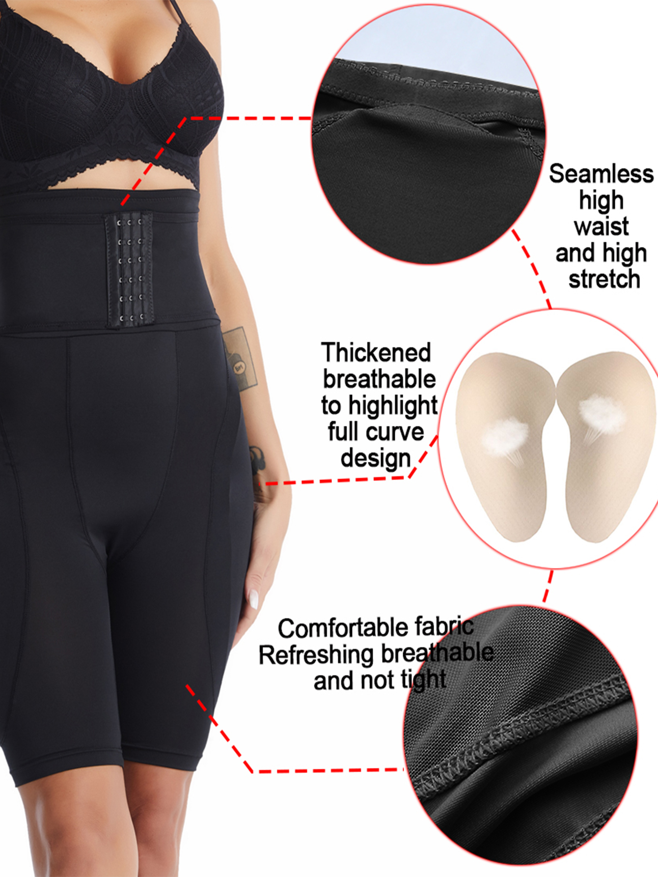 1 PC Adjustable High Waist Flat Angle Shapewear Pants Women Tummy Control High Elastic Daily Postpartum Shapewear Panties