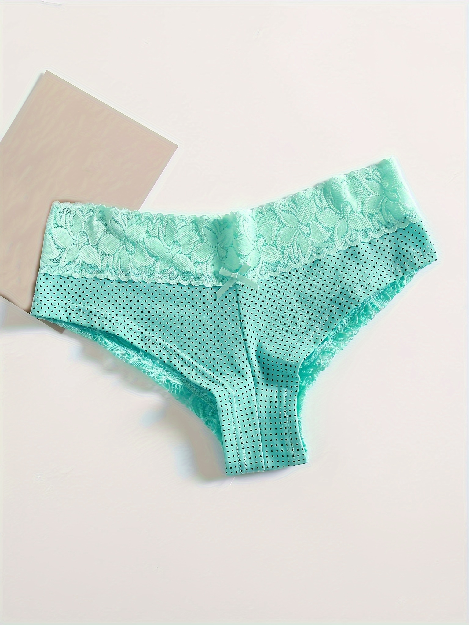 6pcs Chic Polka Dot Hipster Panties with Comfort Lace-Everyday Essential Lingerie Set, Breathable & Stylish Women's Underwear