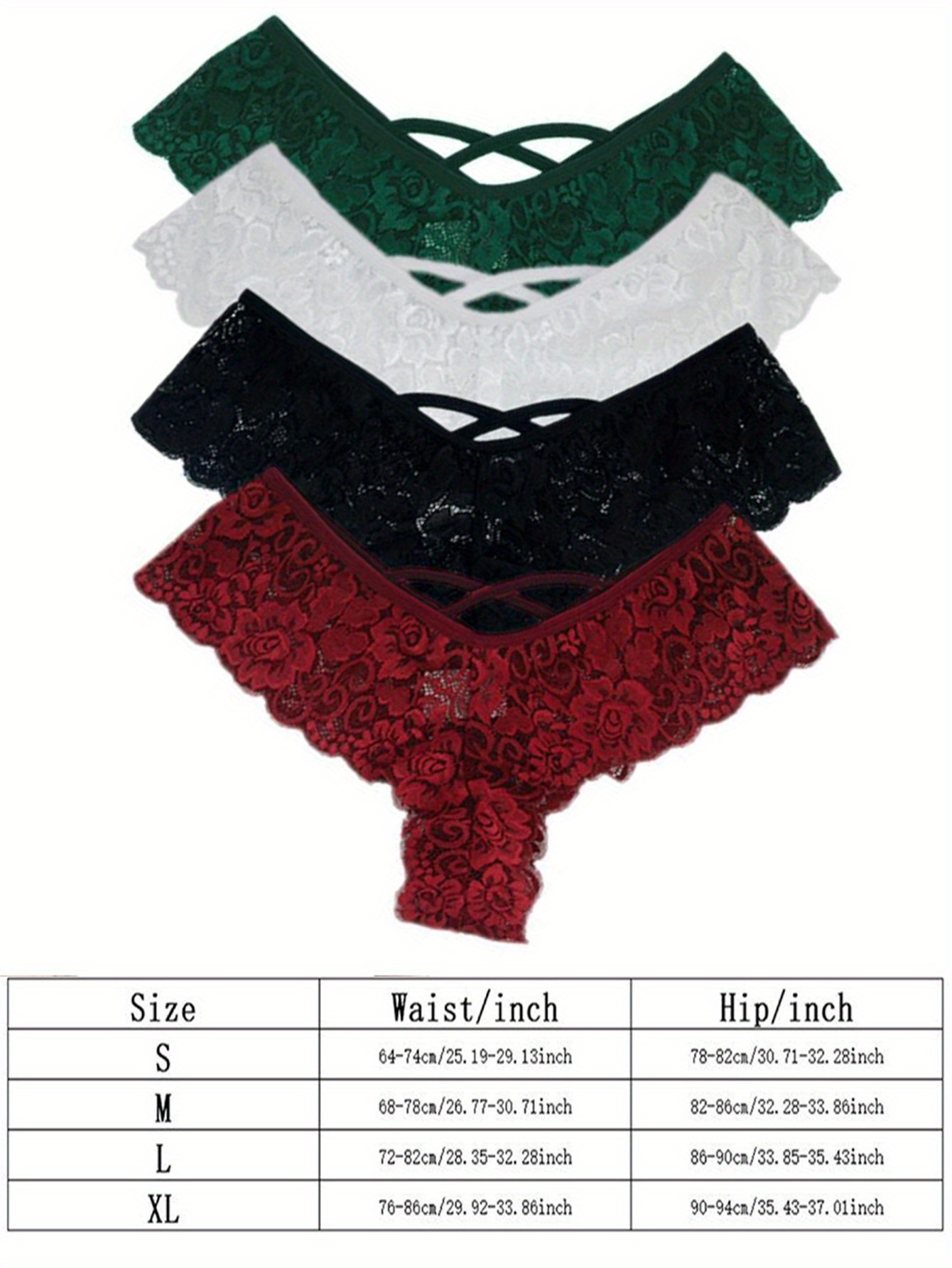 4 Pack Womens Thongs Sexy Lace Underwear Panties Seamless Lingerie Panty 4Pcs Hot Bow Lace Thongs, Comfy Breathable Intimates Panties, Women's Lingerie & Underwear