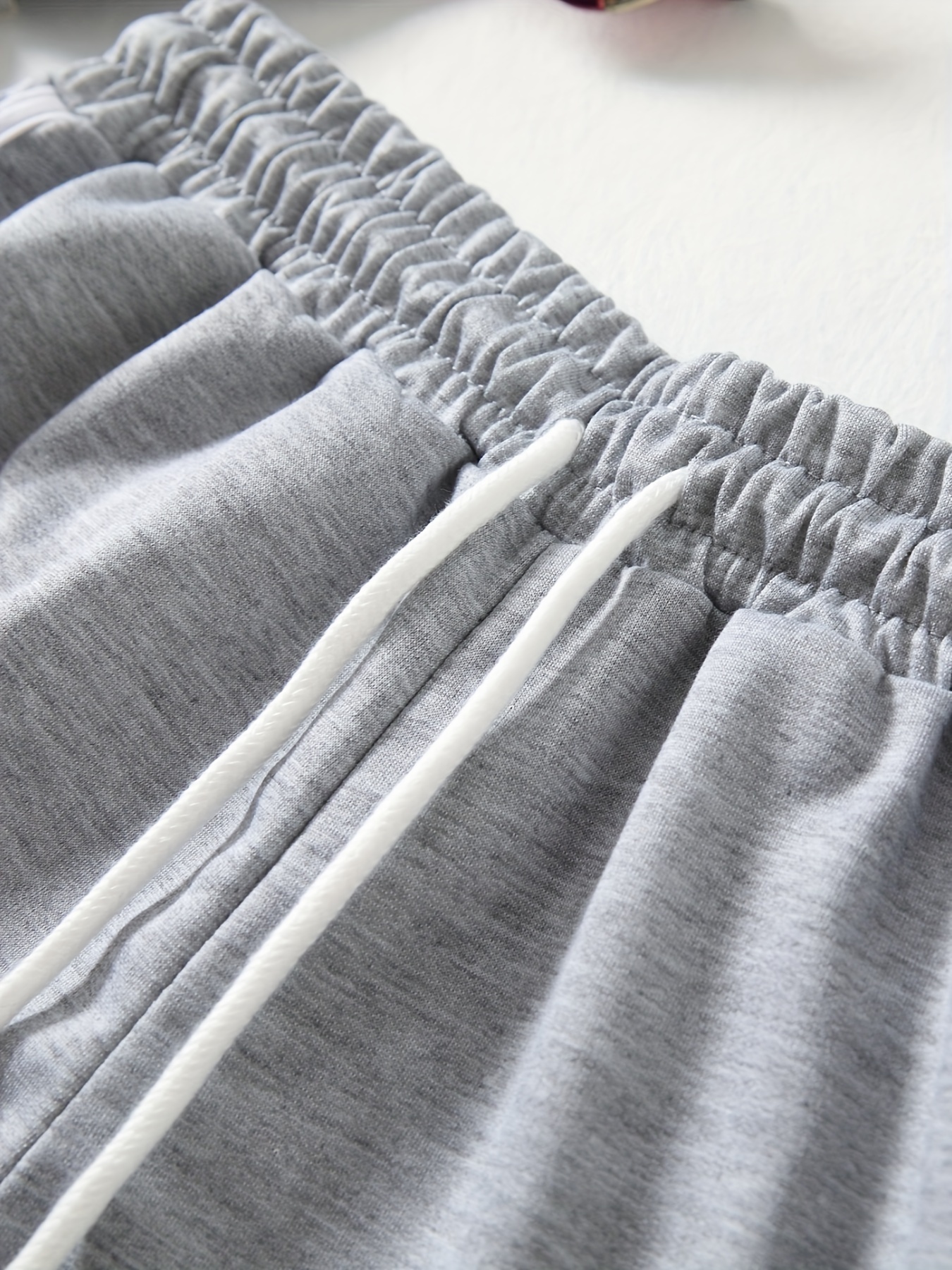 Contrast Binding Casual Sports Shorts, Drawstring Running Loose Shorts, Women's Activewear