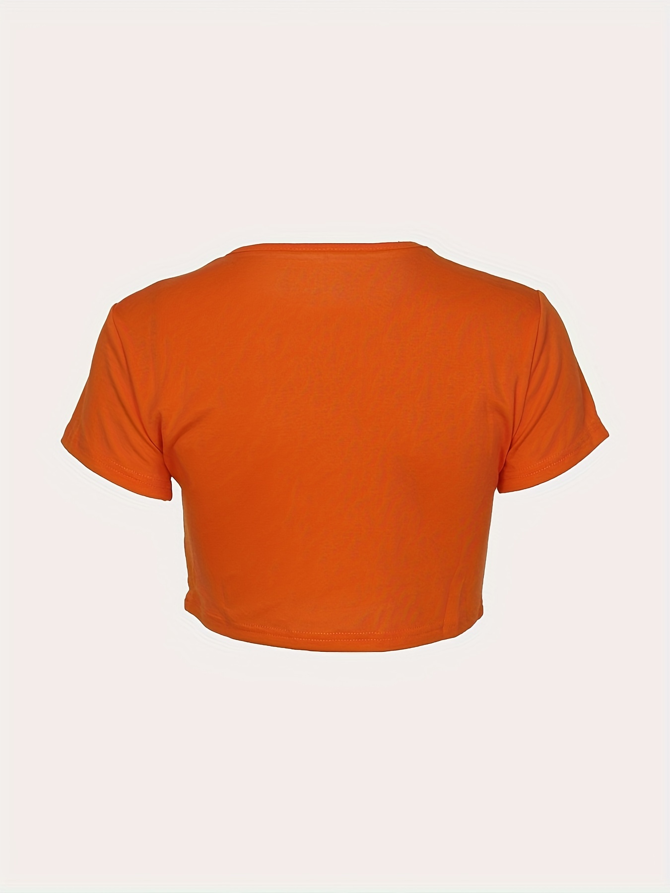 Letter Fashion Y2k Style Casual Crop Top, Round Neck Summer Slim Fit T-shirts, Women's Tops