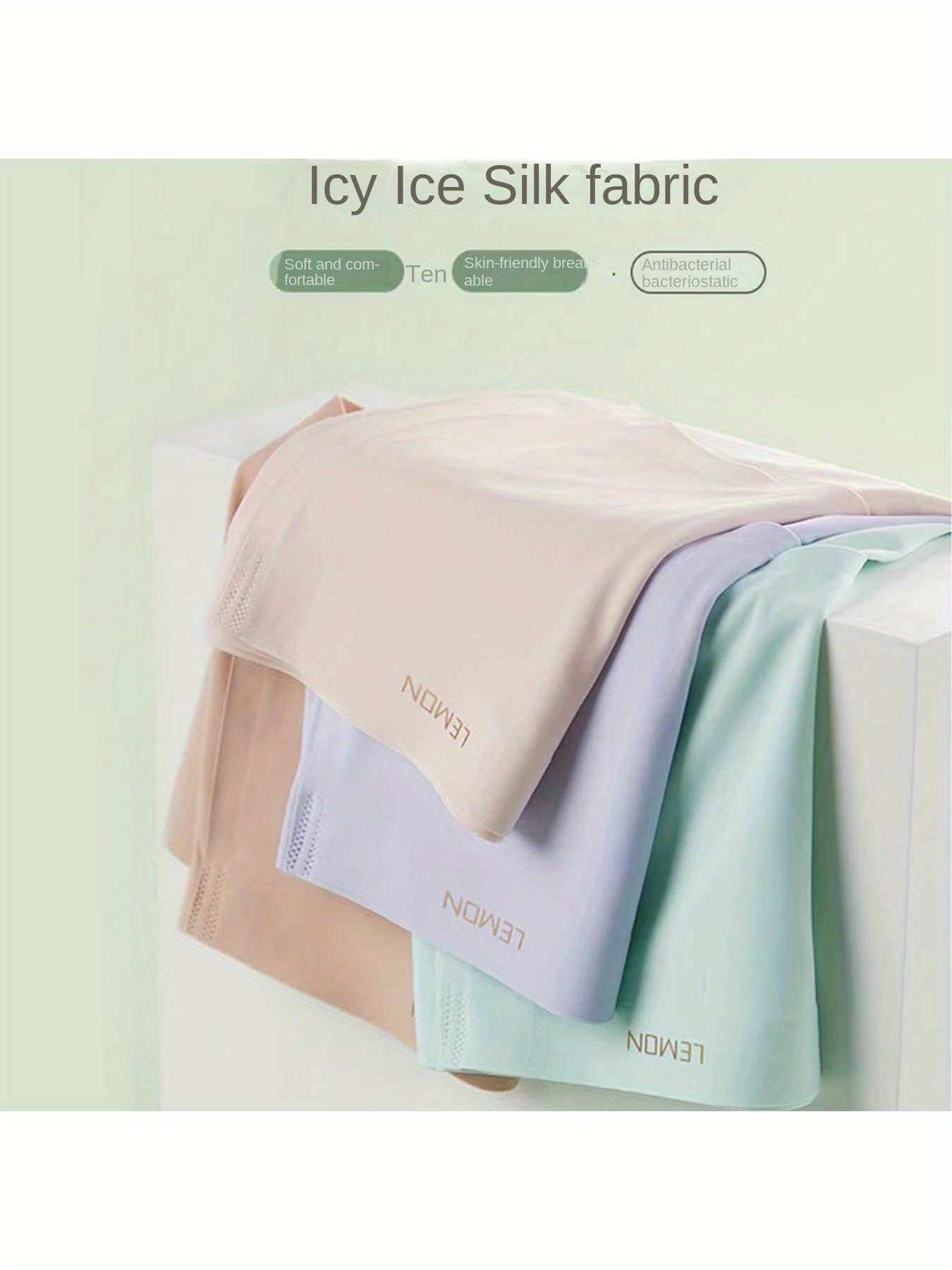 Non-marking Ice Silk One-piece Panties Mid-waist Cotton Silk Crotch Anti-bacterial Comfortable High Value