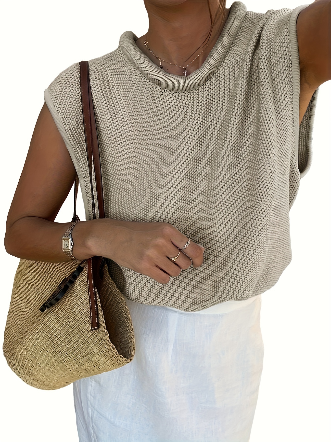 Women Casual Summer Tank Tops Solid Cap Sleeve Blouse Spring Knit Sleeveless Shirts